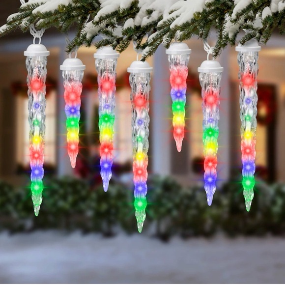 Gemmy Lightshow Shooting Star Multi-Color LED Falling Icicle Lights Set of 10 - Picture 3 of 9